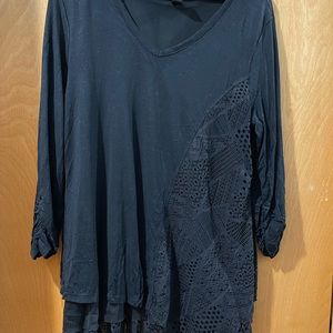 Black Handkerchief Lace Tunic
